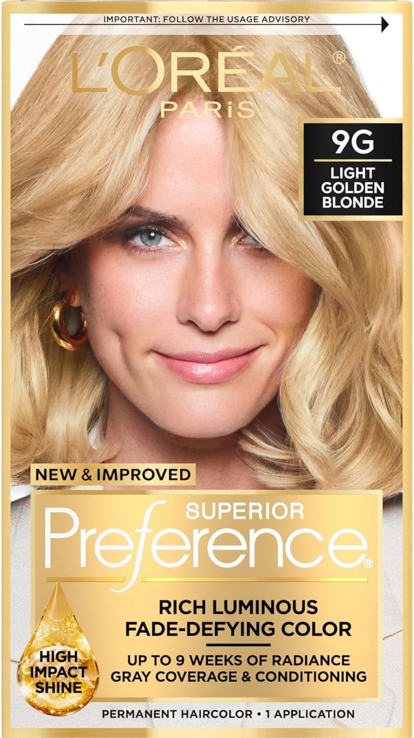 L’Oreal ParisSuperior Preference Rich Luminous Conditioning Colorant, Level 3 Permanent, Light Golden Blonde/Warmer 9G (Pack of 3)