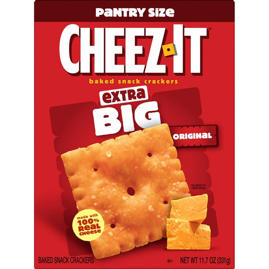 Cheez-It Cheese Crackers, Baked Snack Crackers, Lunch Snacks, Extra Big, 11.7oz Box (1 Box)