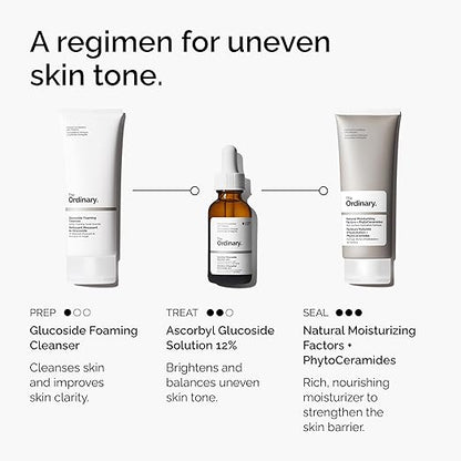 The Ordinary Ascorbyl Glucoside Solution 12%, Vitamin C Serum for Even Skin Tone and Antioxidant Protection, 1 Fl Oz