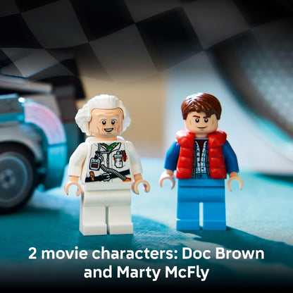 LEGO Speed Champions Time Machine from Back to The Future Building Toy for Kids - Pretend Play & Display Car Toy W/ 2 Build Modes for Boys & Girls, Ages 9+ - Gift for Birthdays - 77256