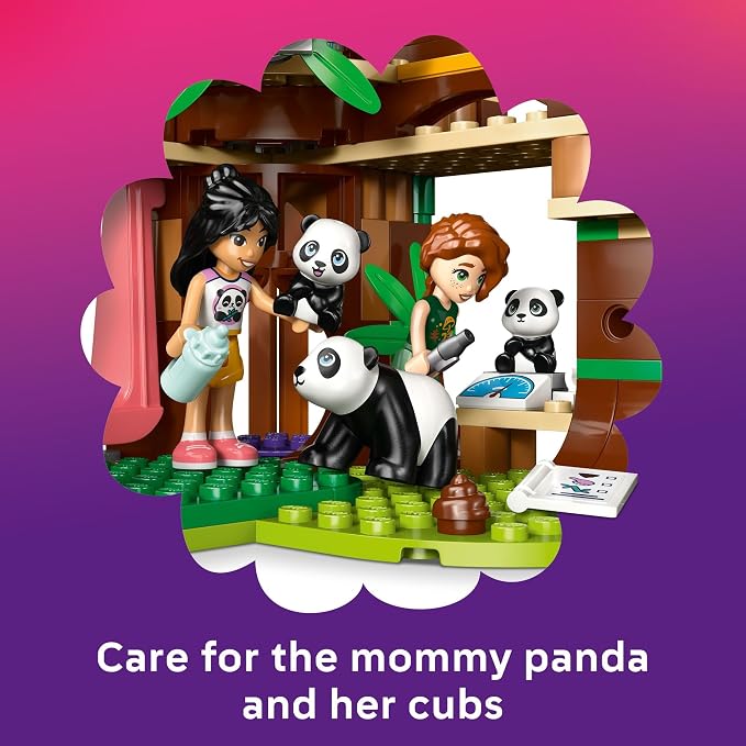 LEGO Friends Panda Sanctuary Animal Care Building Toy - Playset for Girls & Boys, Ages 7+ - Gift Idea for Birthdays - W/ 2 Minifigures & Panda Toys - 42648