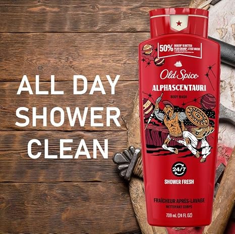 Old Spice Body Wash for Men, AlphaScentauri, Long Lasting Lather, 24.0 fl oz (Pack of 8)