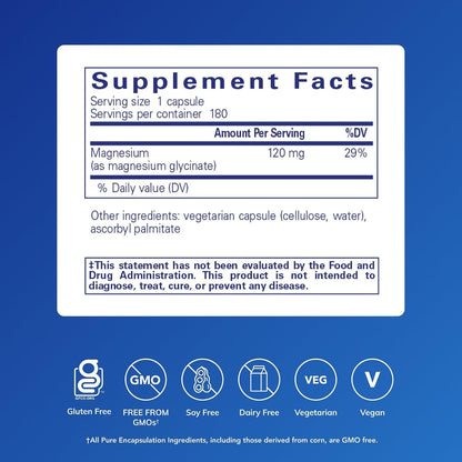 Pure Encapsulations Magnesium (Glycinate), 180 Capsules