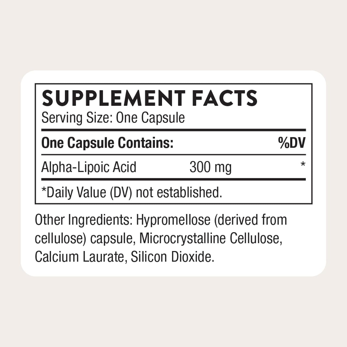 THORNE Alpha-Lipoic Acid, 300 mg Antioxidant Supplement, 60 Capsules