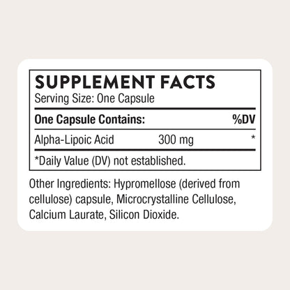 THORNE Alpha-Lipoic Acid, 300 mg Antioxidant Supplement, 60 Capsules