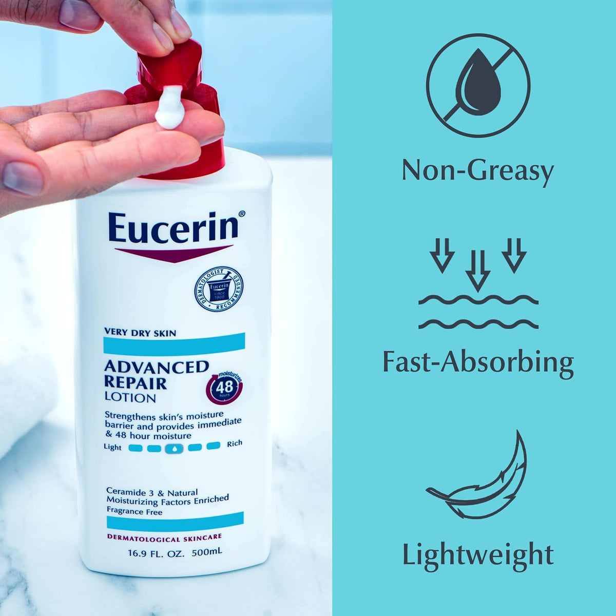 Eucerin Dry Skin Relief Bundle, Cleanser and Lotion, Variety pack, 2 Items