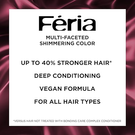 L’Oreal Paris Feria Multi-Faceted Shimmering Permanent Hair Color, High Intensity Hair Dye for 3X Highlights, 52 Auburn Rose, 1 Hair Dye Kit (Pack of 2)