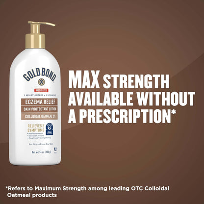 Gold Bond Medicated Eczema Relief Skin Protectant Lotion, 14 oz | Relieves 5 symptoms related to eczema, Accepted by National Eczema Association, steroid-free