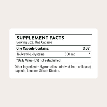 THORNE NAC, 500 mg N-Acetylcysteine, Amino Acid Supplement, 90 Capsules