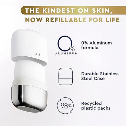 Dove Refillable Deodorant Starter Kit Deodorant For Women Cucumber & Green Tea 0% Aluminum 1.13 oz