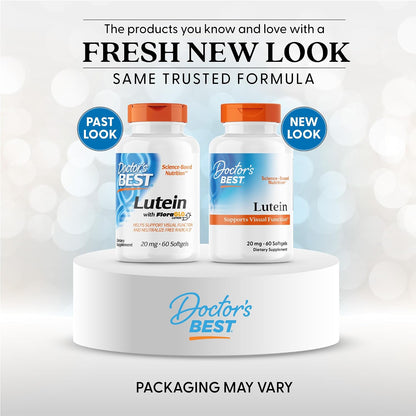 Doctor's Best Lutein Supplement 20mg with Zeaxanthin 1mg, 60 Softgels