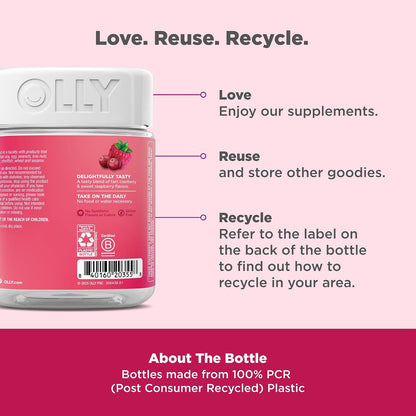 OLLY Period Hero Gummies, PMS Support Supplement,* Cran-Raspberry- 60 Count