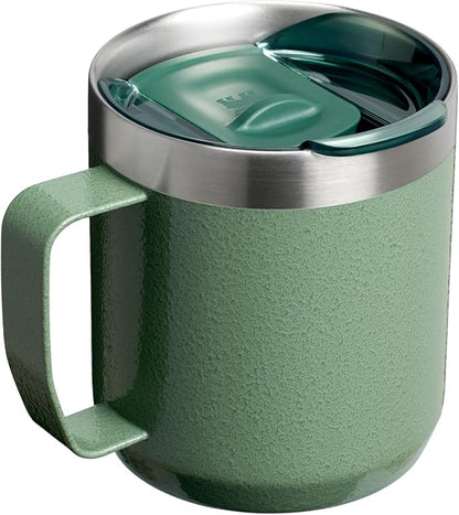 STANLEY Everyday Camp Mug 12oz | Drink Through Lid | Cup for Coffee, Tea and Drinks | Insulated Stainless Steel Coffee Mug | BPA-Free | Hammertone Green