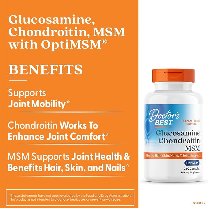 Doctor's BEST Glucosamine Chondroitin MSM, Non GMO, 360 Capsules