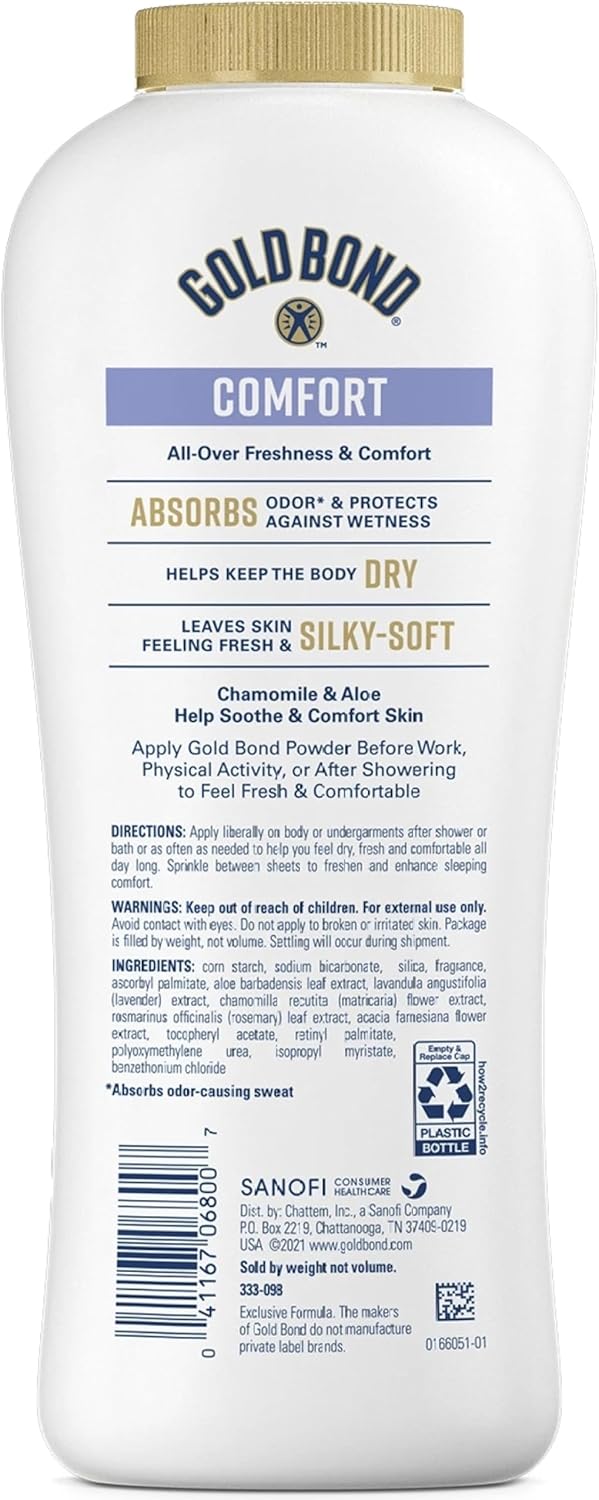 Gold Bond Ult Pwdd Size 10 Oz Gold Bond Ultimate Comfort Body Powder With Aloe, Pack of 12