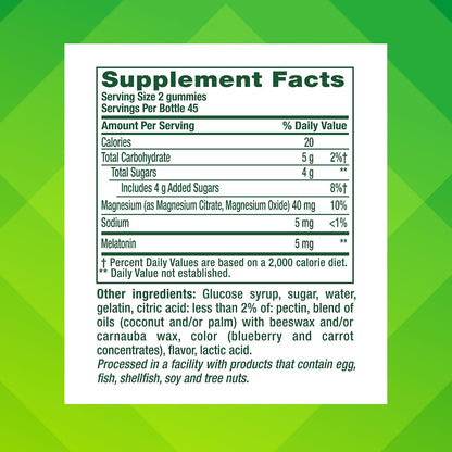 Vitafusion Melatonin and Magnesium Gummies | 5mg Melatonin Per 2 Gummies