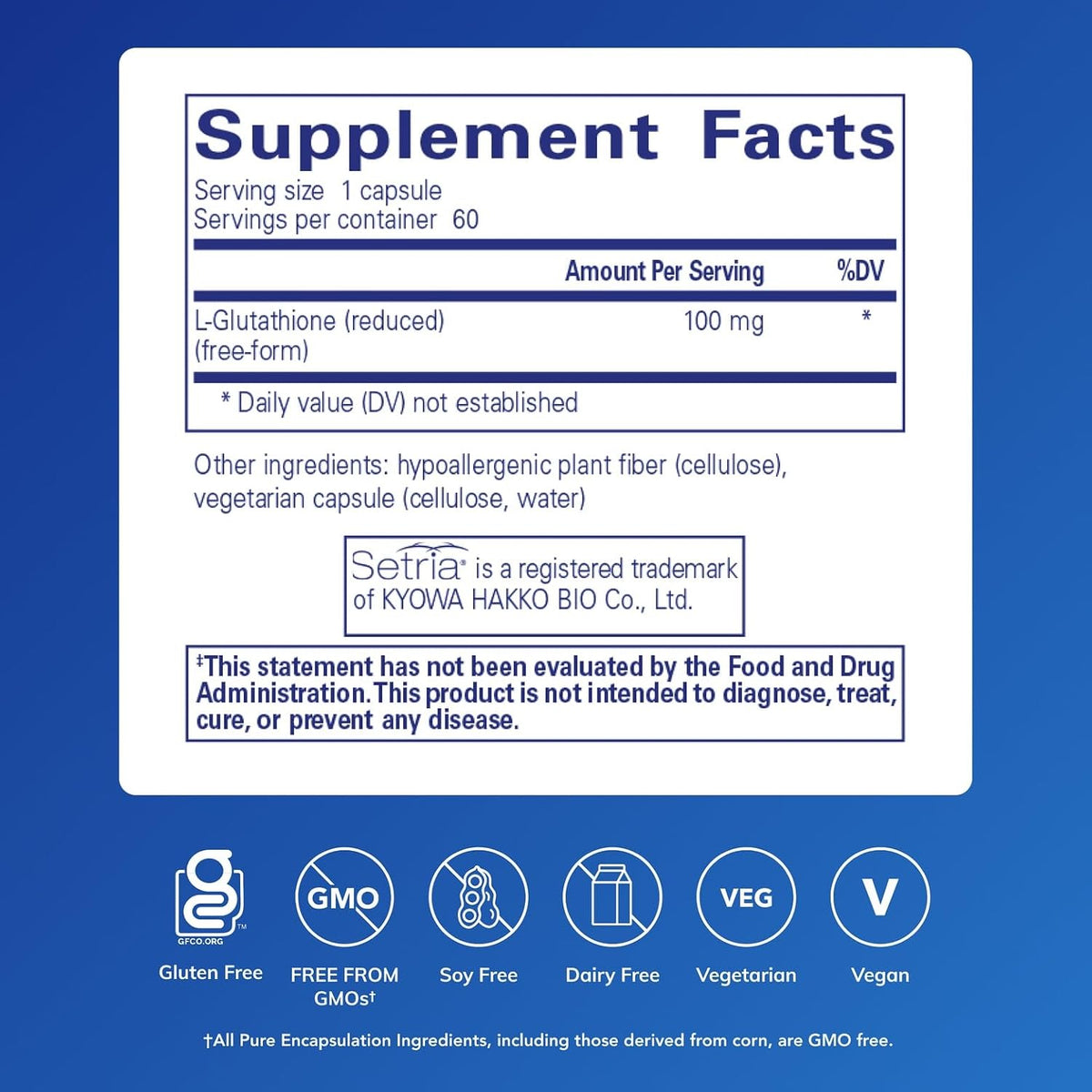Pure Encapsulations Reduced Glutathione, 120 Capsules