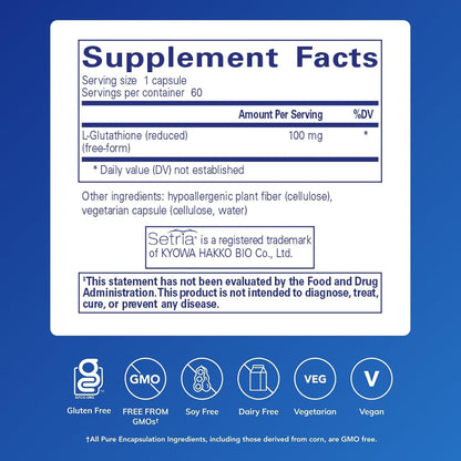 Pure Encapsulations Reduced Glutathione, 120 Capsules