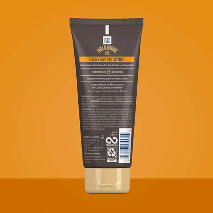 Gold Bond Men's Essentials Everyday Moisture Body & Hand Cream, 6.5 oz. | Daily moisturizing body and hand lotion men, softens dry skin, dermatologist tested for normal to dry skin