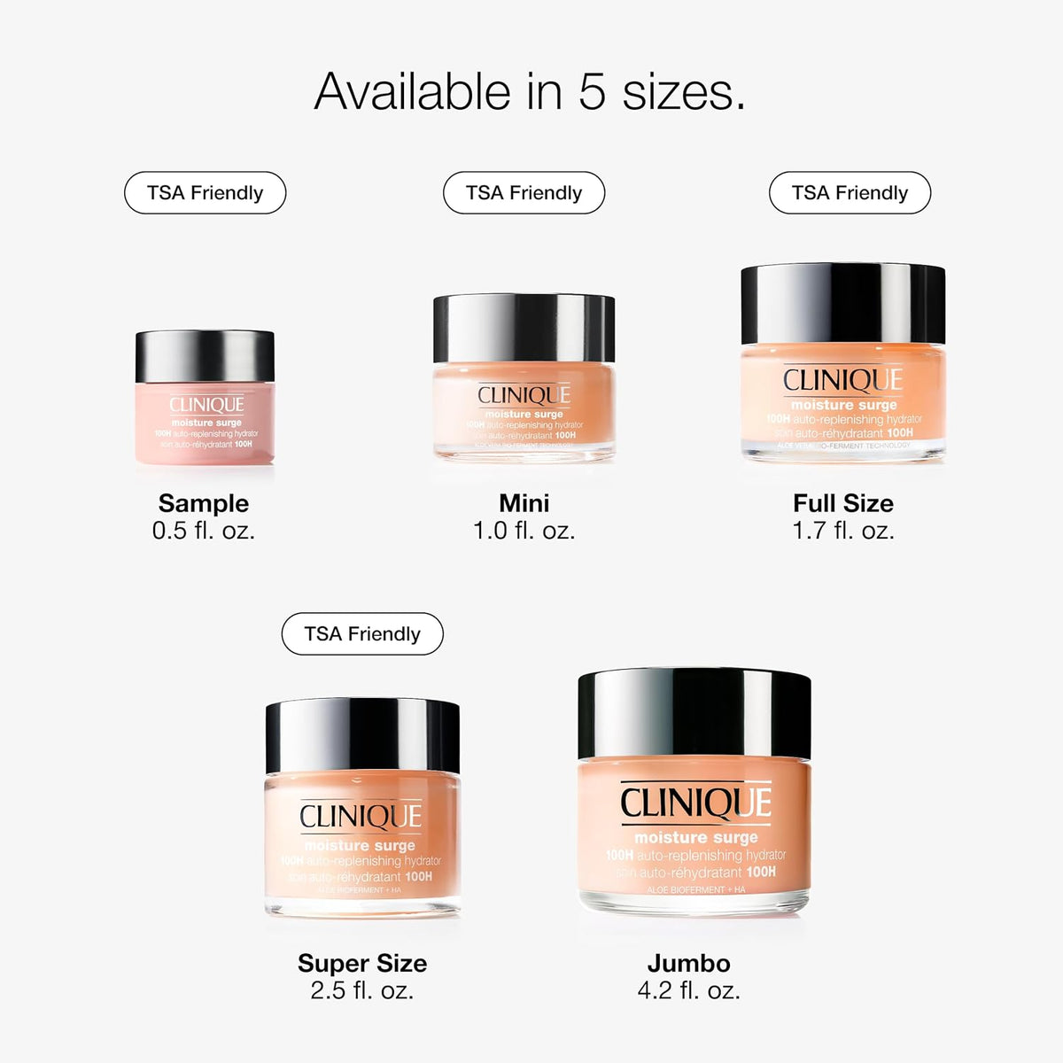 Clinique Moisture Surge 100H Auto-Replenishing Hydrator Oil Free Face Moisturizer | With Hyaluronic Acid, Aloe Bioferment and Vitamins C + E | For All Skin Types | Hydrating + Moisturizing