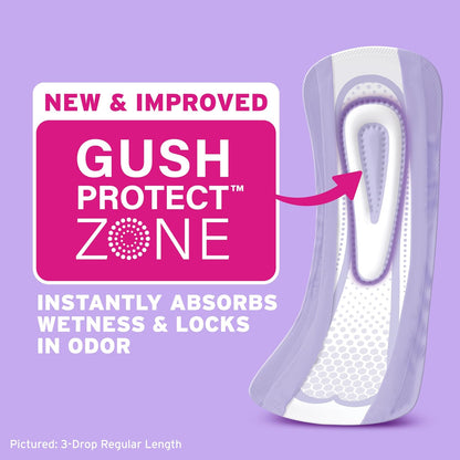 Poise Ultra Thin Incontinence & Postpartum Pads for Bladder Leaks, 5 Drop Maximum Absorbency, Long Length, 180 Count (Packaging May Vary)