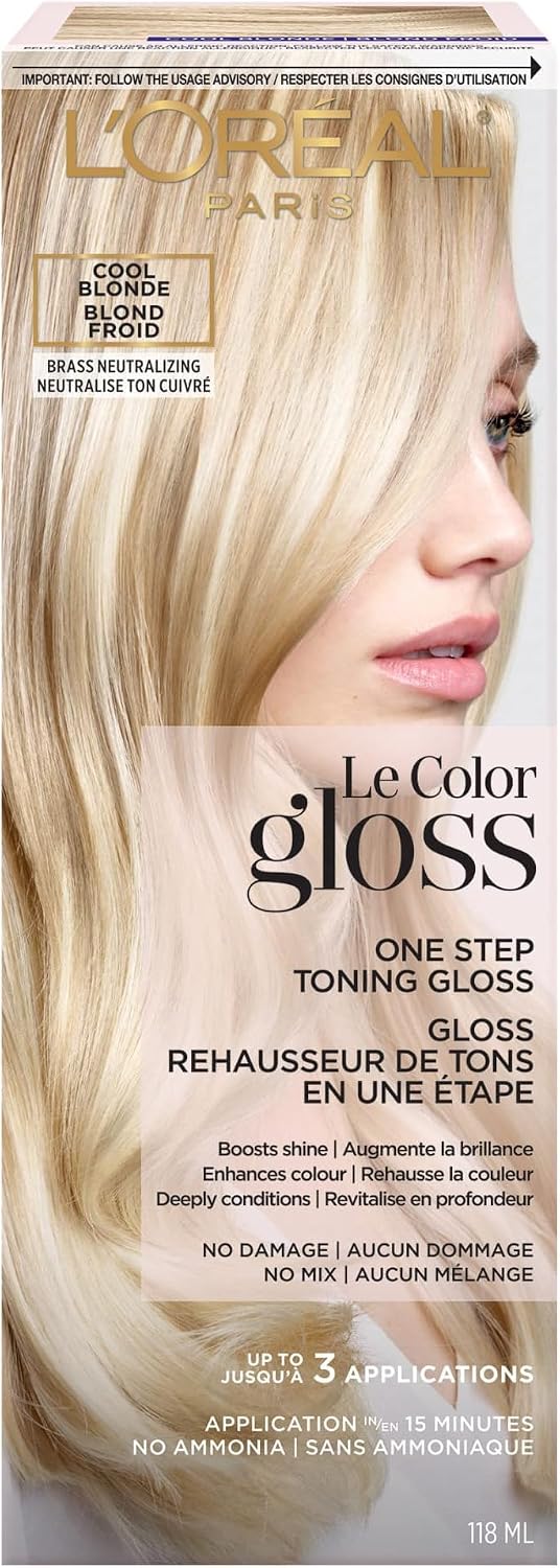 L'Oreal Paris Le Color Step Hair Toning Gloss,Cool Blonde,4 Ounce,(Pack of 12)