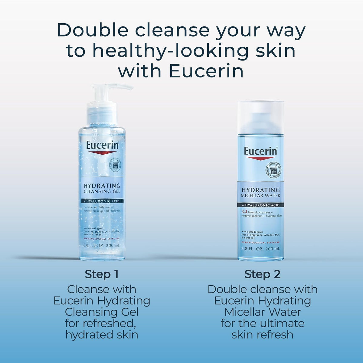 Eucerin Hydrating Cleansing Gel with Hyaluronic Acid, 6.8 FL OZ