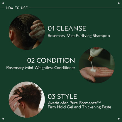 Aveda Men Pure-Formance Thickening Paste | Thickens Hair | Versatile Hold | Natural Finish Hair Styling Paste | With Amla |91% Naturally Derived*, 2.5 Fl Oz (Pack of 2)