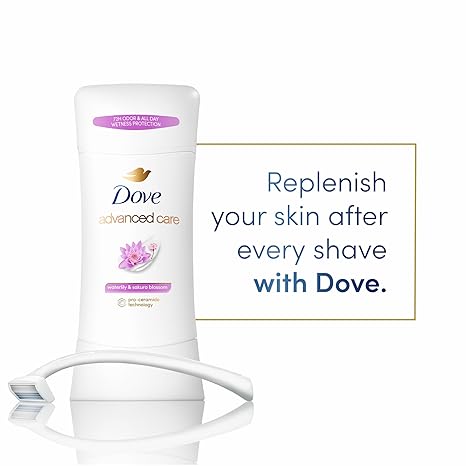 Dove Advanced Care Antiperspirant Deodorant Stick Waterlily & Sakura Blossom 3ct For underarm care with Pro Ceramide technology with 72-hour odor control and sweat protection for soft underarms