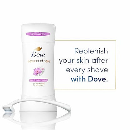 Dove Advanced Care Antiperspirant Deodorant Stick Waterlily & Sakura Blossom 3ct For underarm care with Pro Ceramide technology with 72-hour odor control and sweat protection for soft underarms