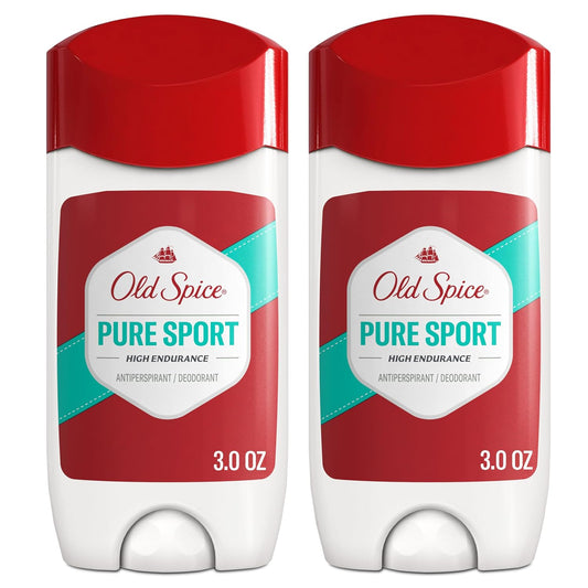 Old Spice Antiperspirant Deodorant For Men, High Endurance, 24/7 Sweat Defense & Odor Protection, 24/7 Freshness & Lasting Scent, Pure Sport Scent, 3.0 oz (Pack of 2)