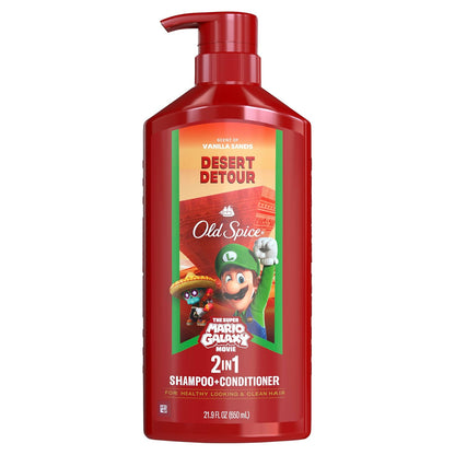 Old Spice Mens 2-in-1 Shampoo and Conditioner, Desert Detour, x The Super Mario Galaxy Movie, 21.9 fl oz