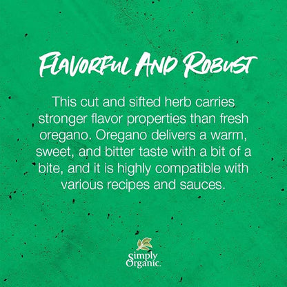 Simply Organic Oregano Leaf, Cut and Sifted, Certified Organic, Kosher, Mini Spices | 0.07 Ounce (Pack of 6)