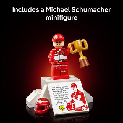 LEGO Icons Ferrari F2004 & Michael Schumacher Building Set for Adults, Ages 18+ - Ferrari F1 Bedroom, Home Office, Desk Decor - Gift Ideas for Men, Women & Fans - 11375