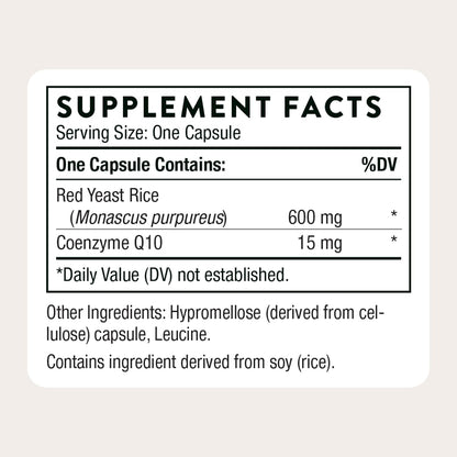 THORNE Red Yeast Rice + CoQ10, Provides Antioxidant Support*, 120 Capsules