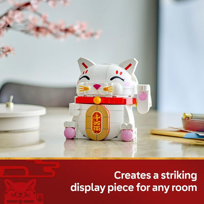 LEGO Lucky Cat Building Toy for Girls & Boys - Smiling Cat W/Waving Paw Function for Kids, Ages 9+ - Home Decor for Spring Festival & Chinese New Year Celebrations - Gift Idea for Birthdays - 40813