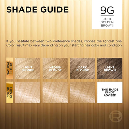 L’Oreal ParisSuperior Preference Rich Luminous Conditioning Colorant, Level 3 Permanent, Light Golden Blonde/Warmer 9G (Pack of 3)