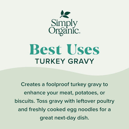 Simply Organic Turkey Flavored Gravy Mix - Certified Organic, Gluten Free | 0.85 Ounce (Pack of 12)