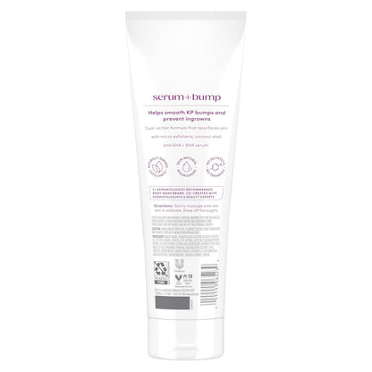 Dove KP Bump Eraser Body Scrub with Violet Woods Scent 10% AHA & BHA Serum For Rough Bumpy Skin & Ingrowns 8.5 OZ
