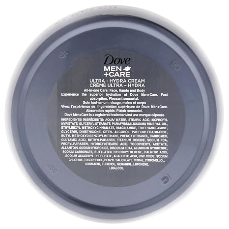 Dove Men+Care Ultra Hydra Cream, Face, Hands and Body care, All Skin Types, 5.07 Oz