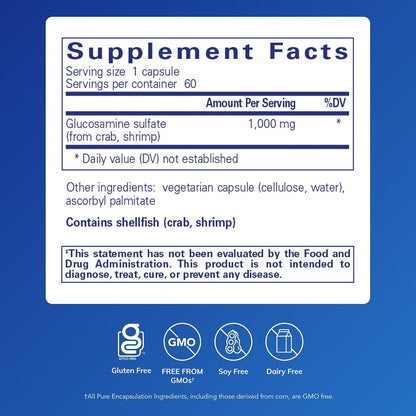 Pure Encapsulations Glucosamine Sulfate 1,000 mg, 180 Capsules