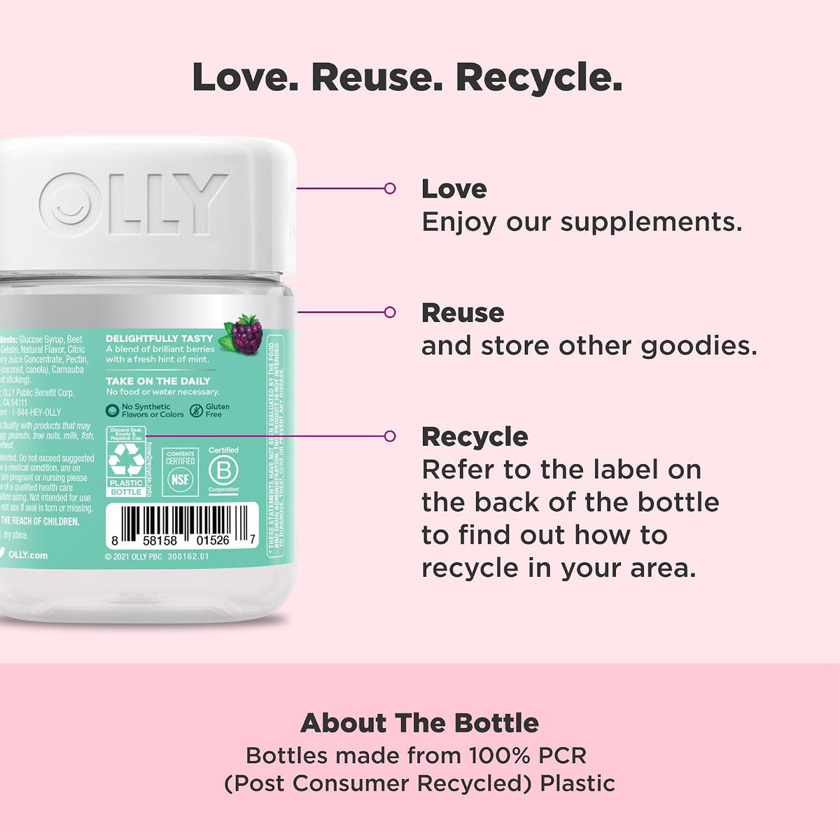OLLY Flawless Complexion Healthy Skin Support, 300 mcg Vitamin A - 50 Count