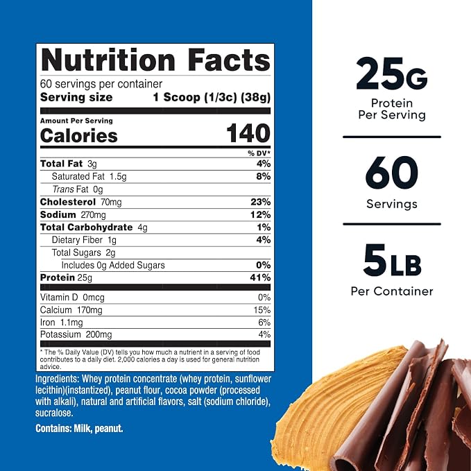 Nutricost Whey Protein Concentrate Powder (Chocolate Peanut Butter) 5LBS