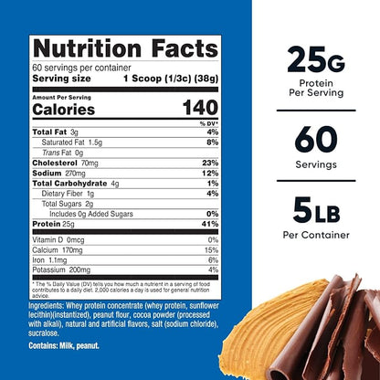Nutricost Whey Protein Concentrate Powder (Chocolate Peanut Butter) 5LBS