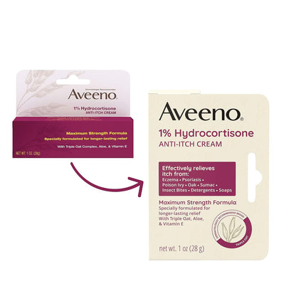 Aveeno Maximum Strength 1% Hydrocortisone Anti-Itch Cream, 1 oz