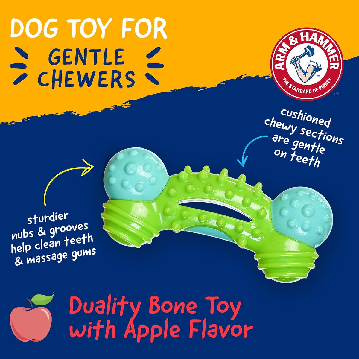 Arm & Hammer Nubbies, Dog Dental Toy, Apple Flavor, Nylon Bone, 1 Count