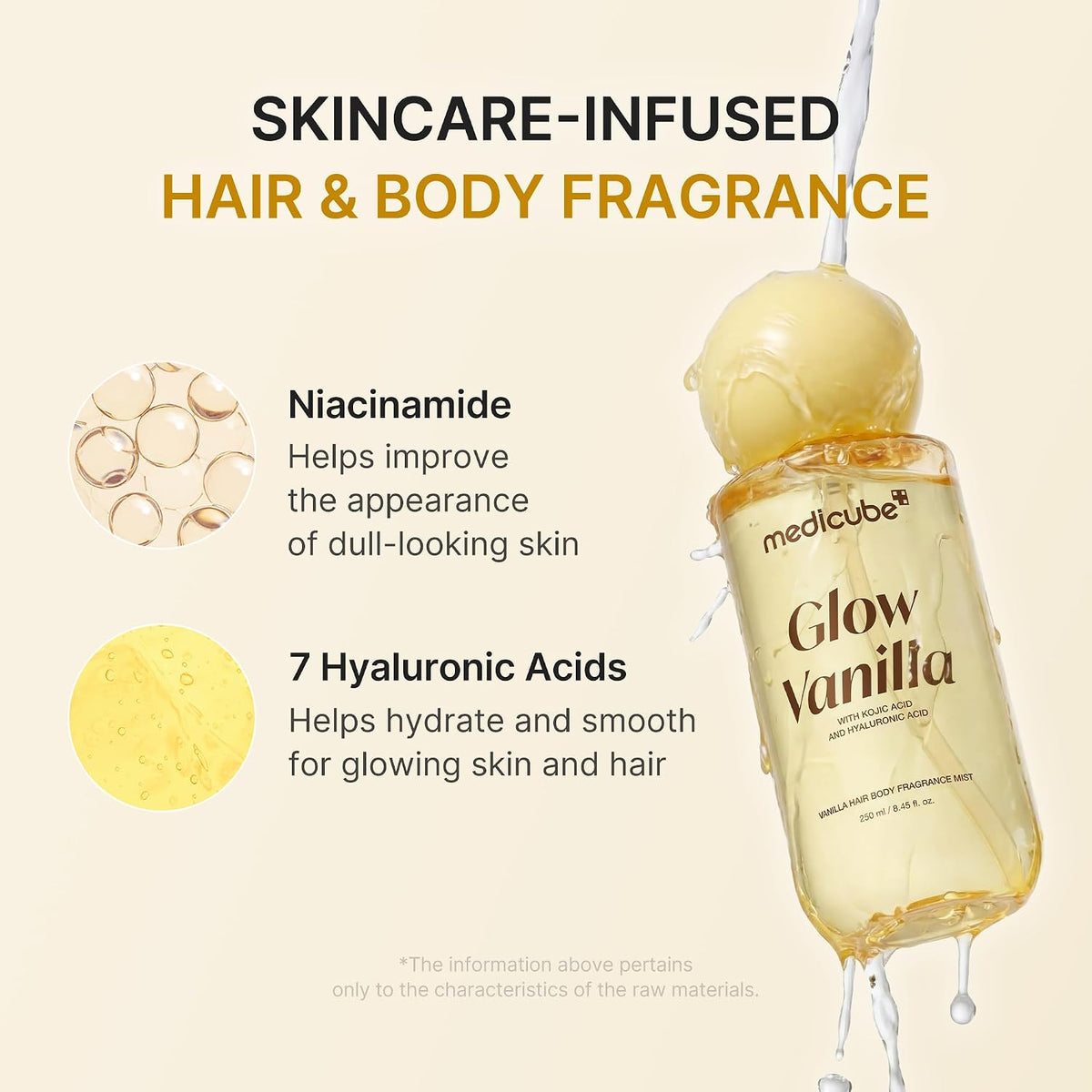 medicube Glow Vanilla Hair & Body Fragrance Mist, Odor Care, 3.38 fl.oz.