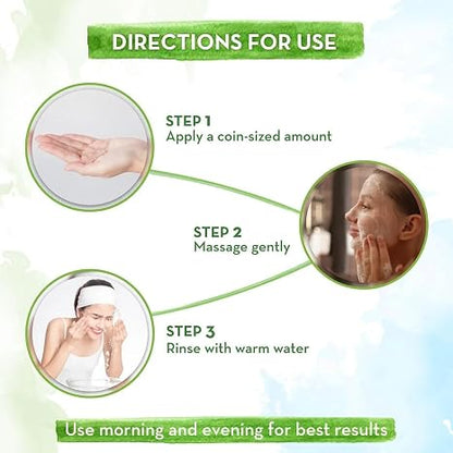 MAMAEARTH Tea Tree Oil Control Face Wash 3.38 Fl Oz (100ml)