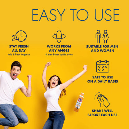 Arm & Hammer Invisible Body Powder Spray, Clear Talc-Free Body Odor & Sweat Control for Men & Women, Spray Body Powder for Women and Men, Arm and Hammer Body Spray Powder, 7 Oz (1 Pack)