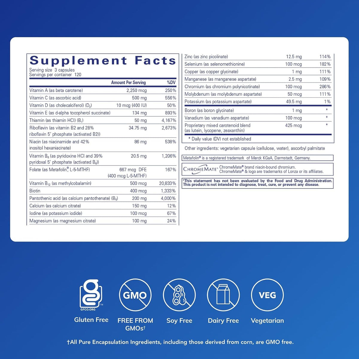 Pure Encapsulations Nutrient 950 Without Iron, 360 Capsules